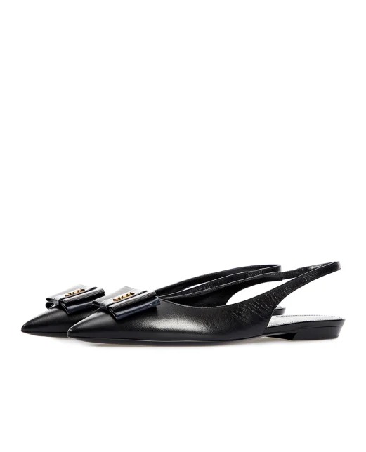 Saint Laurent Кожаные слингбэки Anais 10 - Артикул: 649621-1ZJ10