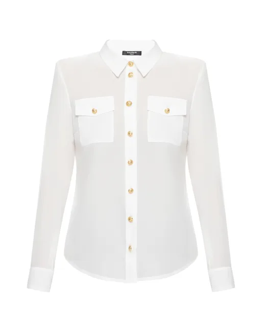 Balmain Шелковая блуза - Артикул: AF1HS050SB66