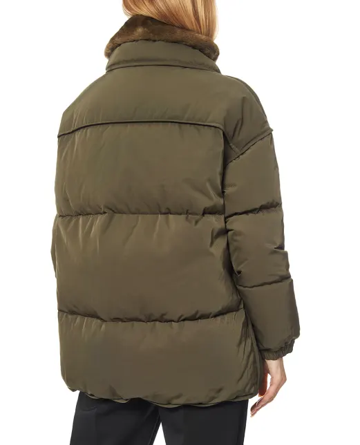 Yves Salomon Пуховик подовжений з норкою хутром - Артикул: 26WFM05080A22X