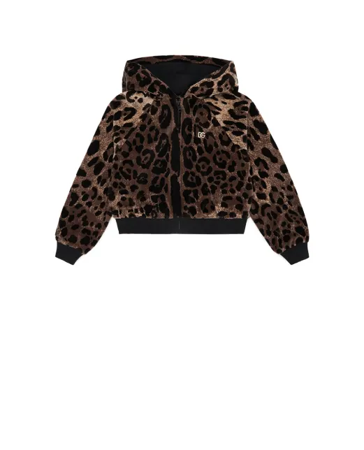 Dolce&Gabbana Дитяча толстовка з леопардовим принтом (костюм) - Артикул: L5JWBB-FJ7D5-B