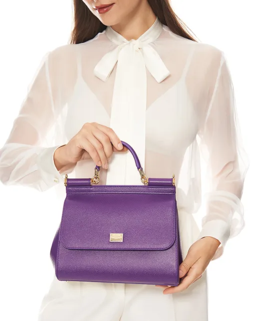 Dolce&Gabbana Шкіряна сумка Sicily Large - Артикул: BB6002-B1001