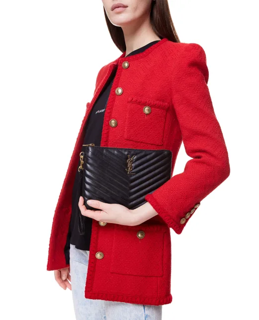 Saint Laurent Шкіряний клатч Monogram - Артикул: 379039-CWU01