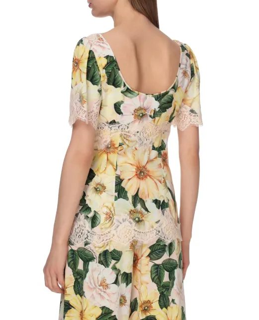 Dolce&Gabbana Шелковый топ - Артикул: F7U44T-FSA0E