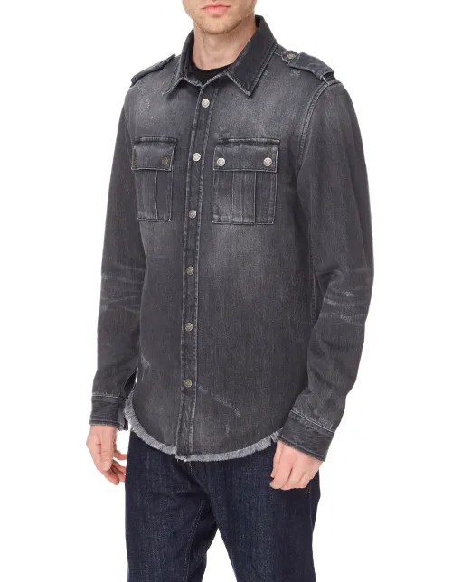 Balmain Джинсовая рубашка - Артикул: XH1HC030DB92