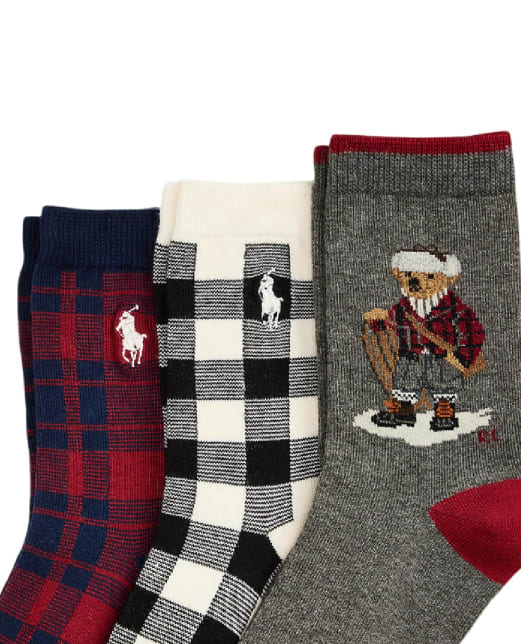 Polo Ralph Lauren Дитячі шкарпетки Polo Bear (3 пари) - Артикул: 442P03158001