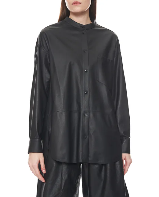 Yves Salomon Рубашка из телячьей кожи - Артикул: 26EYH20177APAR