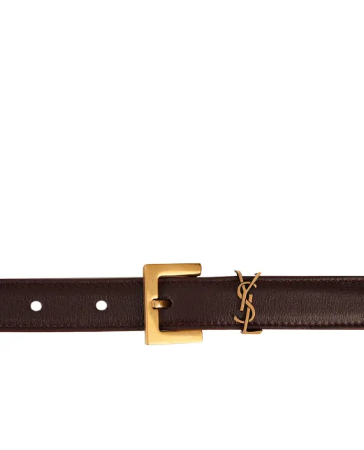Saint Laurent Шкіряний ремінь Monogram narrow - Артикул: 554465-BOO0W