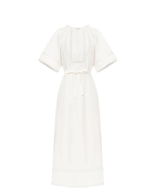 Yves Salomon Платье с кожаными деталями - Артикул: 26EYR03740COAP