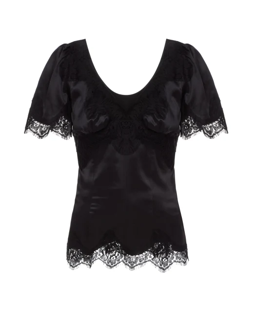 Dolce&Gabbana Шелковая блуза - Артикул: F7U44T-FURAG