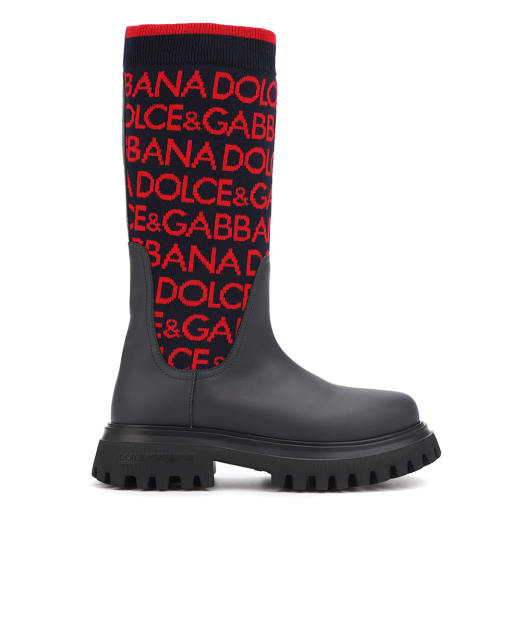 Dolce&Gabbana Детские кожаные сапоги - Артикул: D11255-AQ590-M