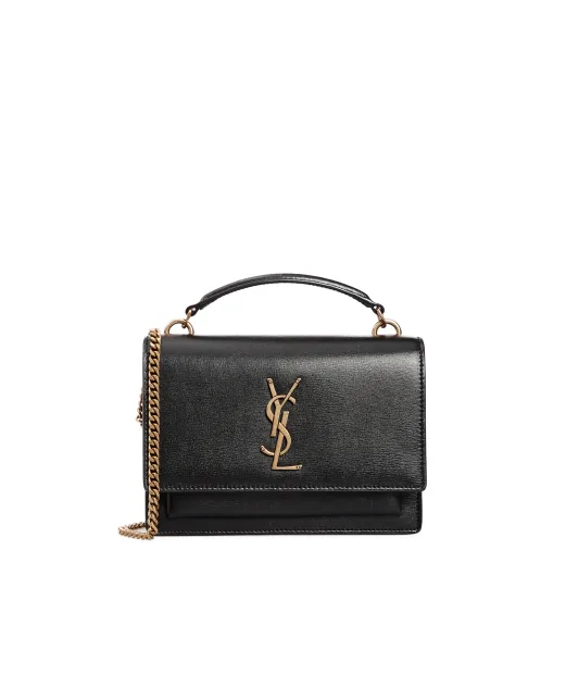 Saint Laurent Кожаная сумка Sunset Chain Small - Артикул: 533026-D422W