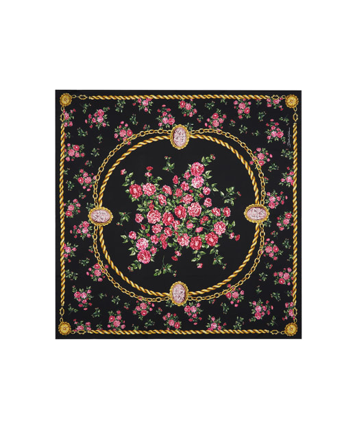 Dolce&Gabbana Шовкова хустка з квітковим принтом - Артикул: FN090R-GDDLM