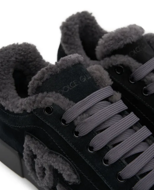 Dolce&Gabbana Сникеры Portofino Light из телячьей кожи и овчины - Артикул: CK2374-AJ222