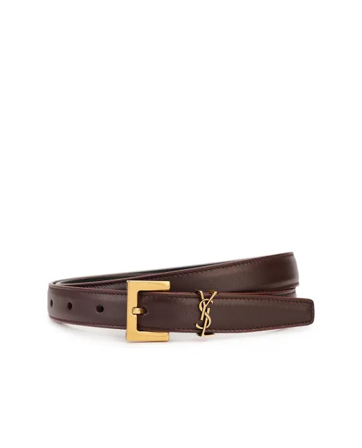Saint Laurent Шкіряний ремінь Monogram narrow - Артикул: 554465-BOO0W