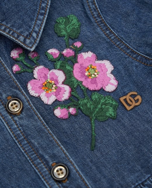 Dolce&Gabbana Дитяча джинсова сукня з вишивкою - Артикул: L54DJ9-LDD37-S