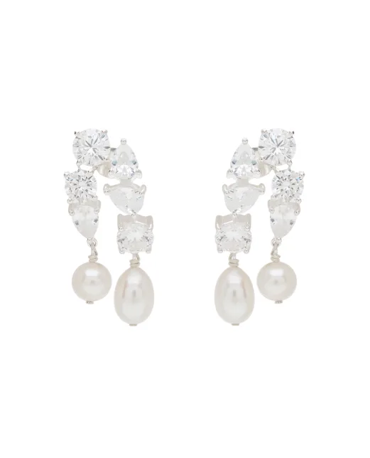 Completedworks Сережки з переробленого срібла з перлами та цирконієм - Артикул: Z57