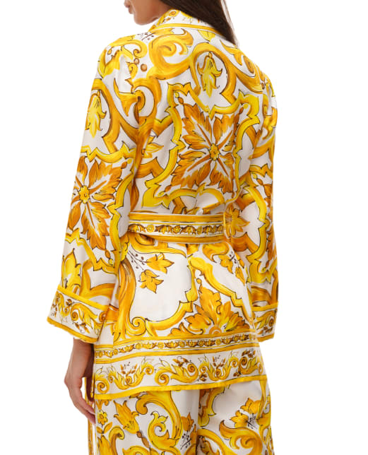 Dolce&Gabbana Шелковая блуза с поясом - Артикул: F5Q03T-HI1TK