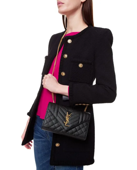 Saint Laurent Кожаная сумка Envelope Small - Артикул: 600195-BOW91