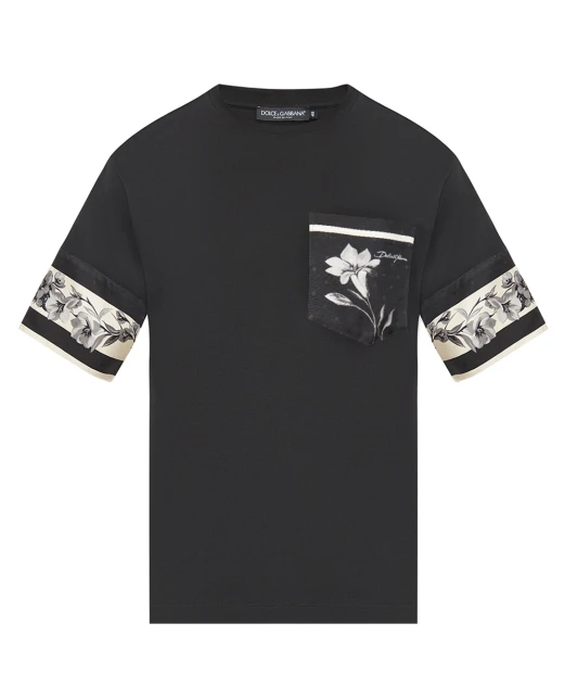 Dolce&Gabbana Футболка из хлопка и шелка с принтом - Артикул: G8SB2T-G7PZJ