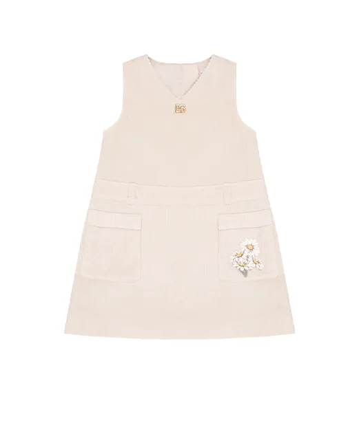 Dolce&Gabbana Детское платье из вельветового хлопка - Артикул: L24DK1-FUVB2