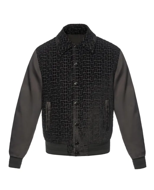 Balmain Бархатная куртка-бомбер - Артикул: GH1TFA73MI21