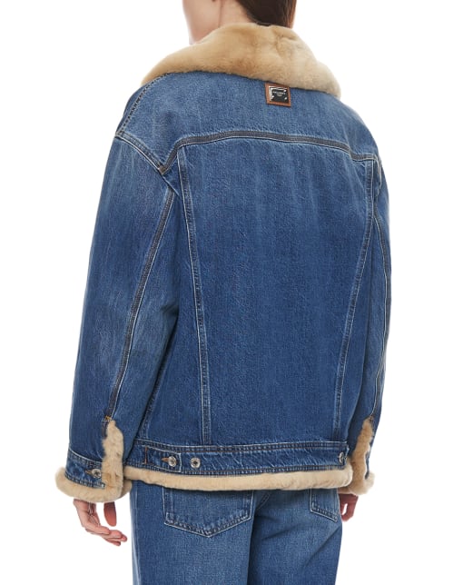 Dolce&Gabbana Куртка джинсова з кролячим хутром - Артикул: F9S89D-G8NV4
