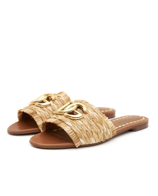 Dolce&Gabbana Шльопанці з плетеної рафії - Артикул: CQ0646-AN217
