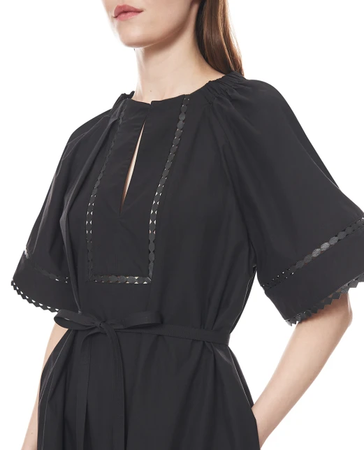 Yves Salomon Платье с кожаными деталями - Артикул: 26EYR03740COAP