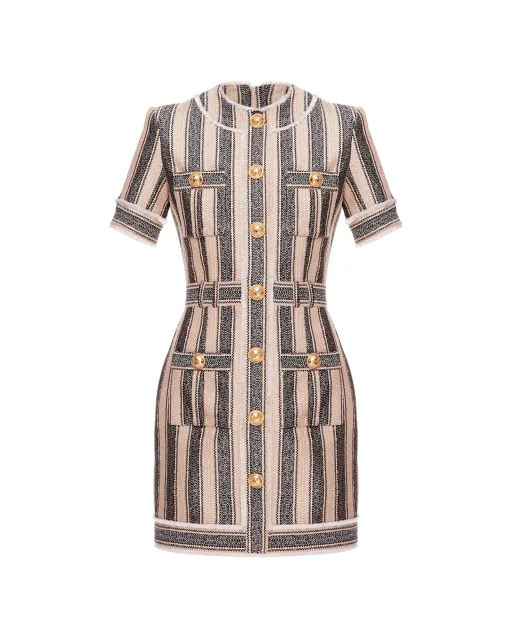 Balmain Твидовое платье - Артикул: XF1R7050XB30