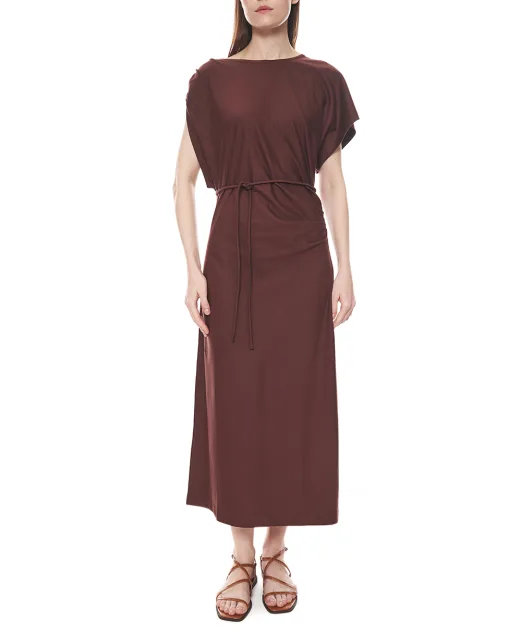 Yves Salomon Платье из хлопкового и шелкового трикотажа - Артикул: 26EYR50225JESI