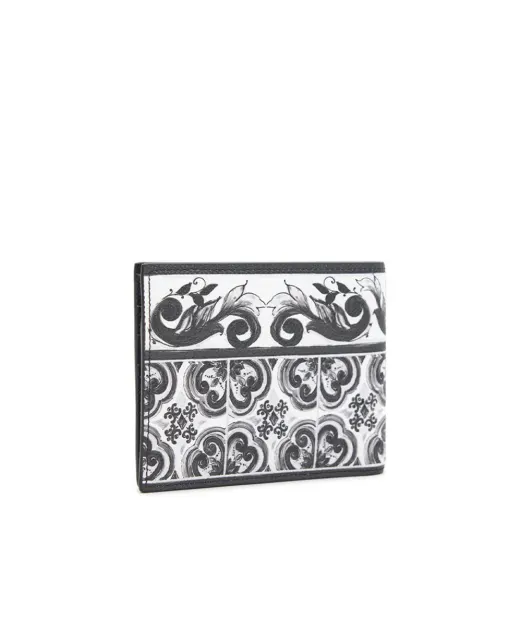 Dolce&Gabbana Шкіряний портмоне з принтом Majolica - Артикул: BP3102-AN719