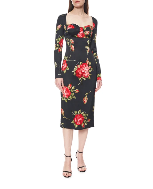 Dolce&Gabbana Платье-футляр с цветочным принтом - Артикул: F610FT-FSICD