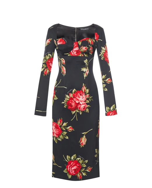 Dolce&Gabbana Платье-футляр с цветочным принтом - Артикул: F610FT-FSICD