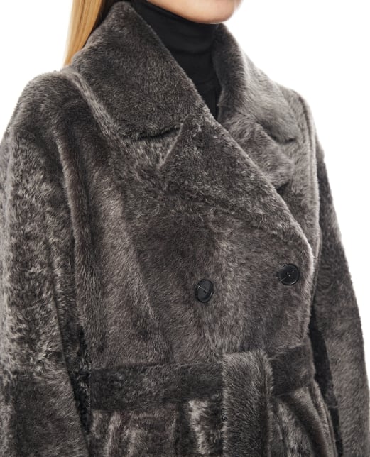 Yves Salomon Шуба двобортна з овчини - Артикул: 25WYM64230MELA
