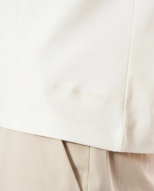 Yves Salomon Футболка из хлопково-шелкового трикотажа - Артикул: 26EFH03458L01W