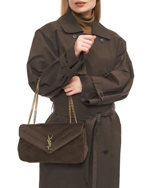 Saint Laurent Сумка LOULOU Medium з телячої замші - Артикул: 801439-AAEY6