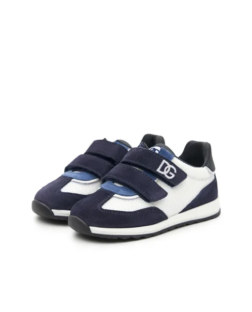 Dolce&Gabbana Дитячі кросівки DG Cushion з текстилю та замші - Артикул: DN0229-AY128