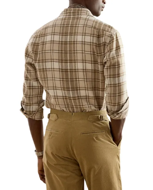 Ralph Lauren Purple Label Рубашка из льна и хлопка - Артикул: 790977158001