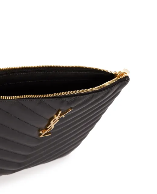 Saint Laurent Шкіряний клатч Monogram - Артикул: 379039-CWU01