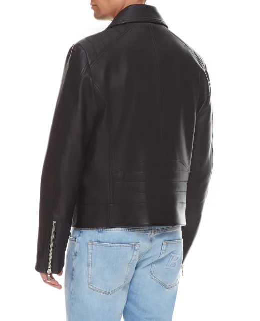 Balmain Кожаная косуха - Артикул: XH1TD170LB24