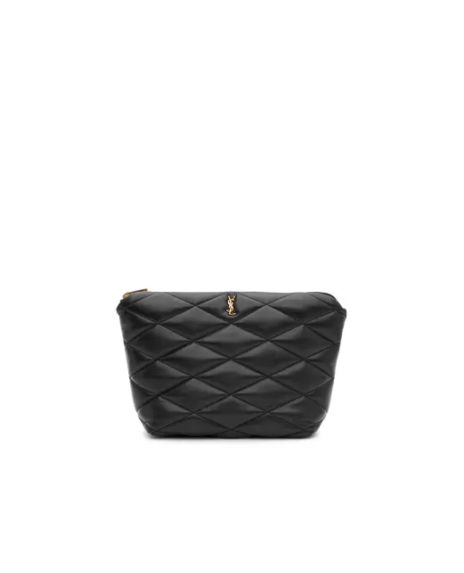 Saint Laurent Кожанная стеганная косметичка - Артикул: 834481-1EL07