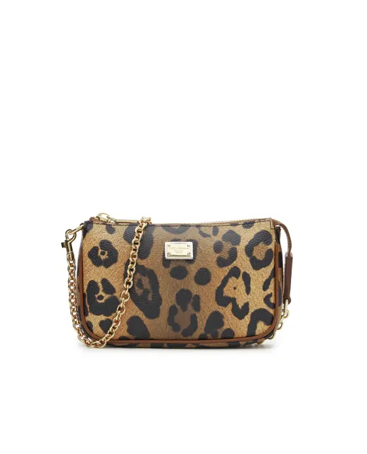 Dolce&Gabbana Детская сумка из телячьей кожи с леопардовым принтом - Артикул: EB0268-A0239