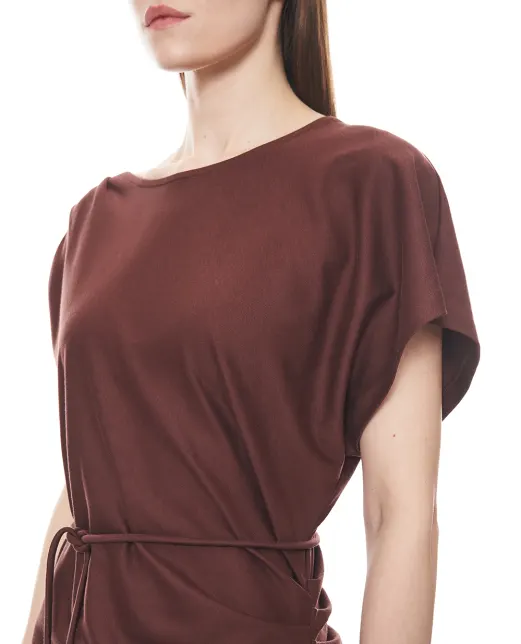 Yves Salomon Платье из хлопкового и шелкового трикотажа - Артикул: 26EYR50225JESI