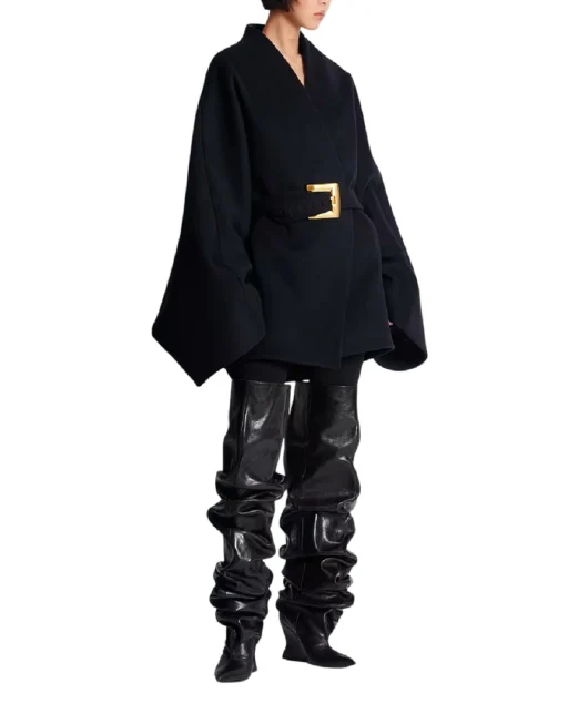 Balmain Пальто-халат із вовни - Артикул: FF0UD265WD28