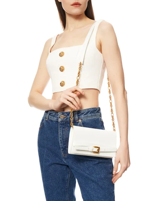 Balmain Клатч Shuffle із телячої шкіри - Артикул: GN1ON259LMTE