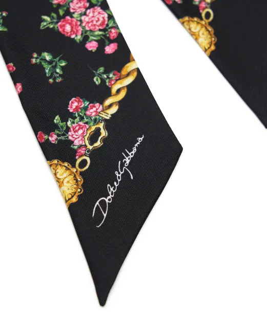 Dolce&Gabbana Повязка из шёлка с цветочным принтом - Артикул: FS215A-GDDLN