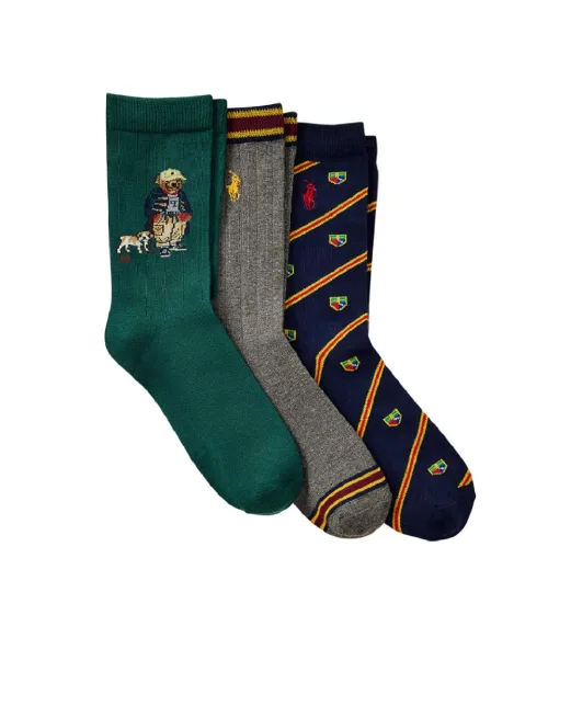 Polo Ralph Lauren Дитячі шкарпетки Polo Bear (3 пари) - Артикул: 444P03160001