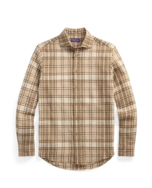 Ralph Lauren Purple Label Рубашка из льна и хлопка - Артикул: 790977158001