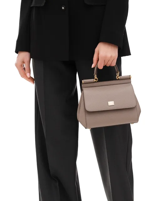 Dolce&Gabbana Кожаная сумка Sicily Medium - Артикул: BB6003-B1001