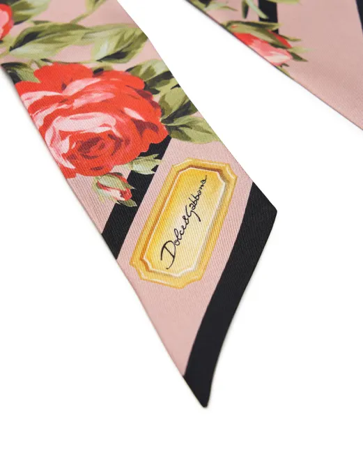 Dolce&Gabbana Повязка из шёлка с цветочным принтом - Артикул: FS215A-GDDPM